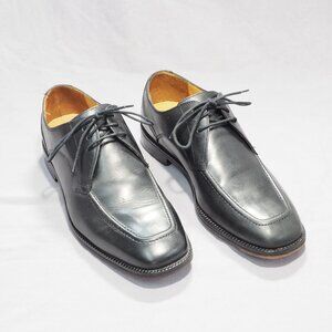 Cole Haan Derby Mens 9 Black Leather Dress Shoes Apron Moc Toe Classic Lace Up